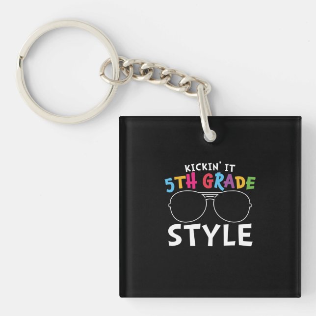 5th Grade Teacher Fifth Grade Style Key Ring (Front)