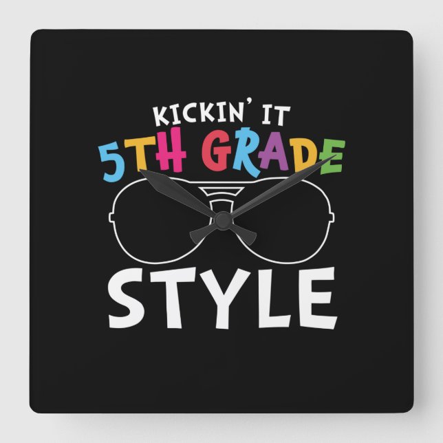 5th Grade Teacher Fifth Grade Style Square Wall Clock (Front)