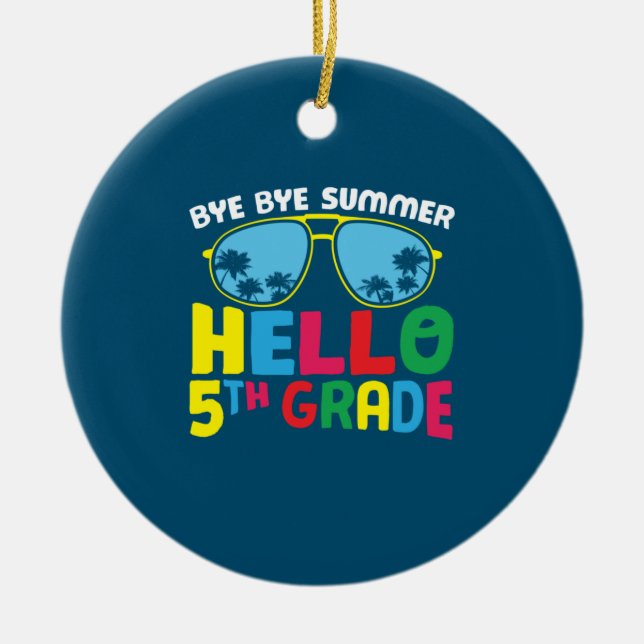 5th Grade Teacher Hello 5th Grade Ceramic Ornament (Front)
