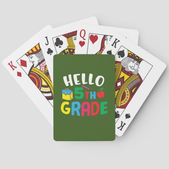 5th Grade Teacher Hello Fifth Grade Playing Cards (Back)