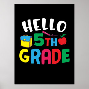 5th Grade Teacher Hello Fifth Grade Poster