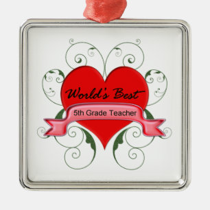 5th. Grade Teacher Metal Tree Decoration