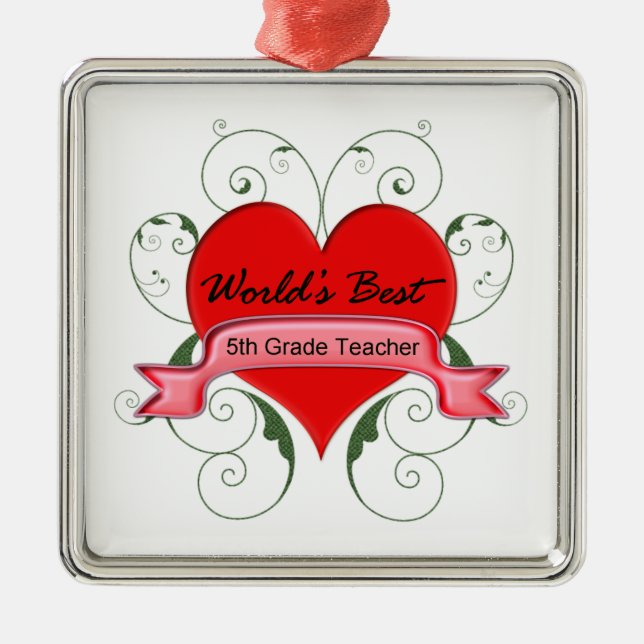 5th. Grade Teacher Metal Tree Decoration (Front)