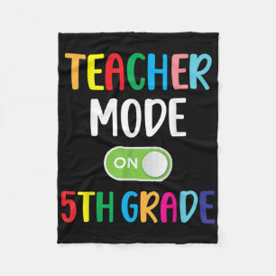 5th Grade Teacher Mode On Fifth Grade Squad Back T Fleece Blanket