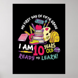 5th Grade Teacher My First Day Of Fifth Grade Poster