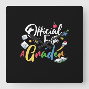 5th Grade Teacher Official Fifth Grade Square Wall Clock