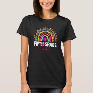5th Grade Teacher Rainbow Back To School Hello Fif T-Shirt