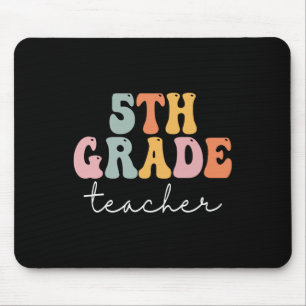 5th Grade Teacher Retro Groovy Vintage First Day O Mouse Pad