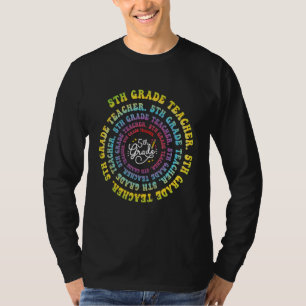 5th Grade Teacher Spiral Groovy Vintage First Day T-Shirt