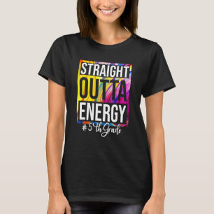 5th Grade Teacher Straight Outta Energy Groovy Tie T-Shirt