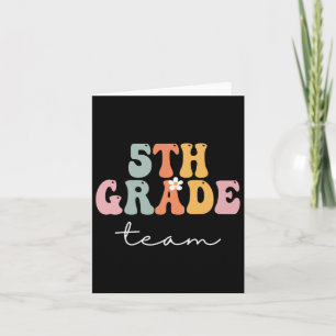 5th Grade Team Retro Groovy Women Happy First Day  Card