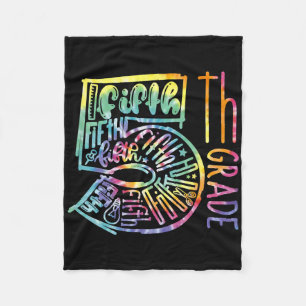 5th Grade Typography Team Fifth Grade Teacher Back Fleece Blanket