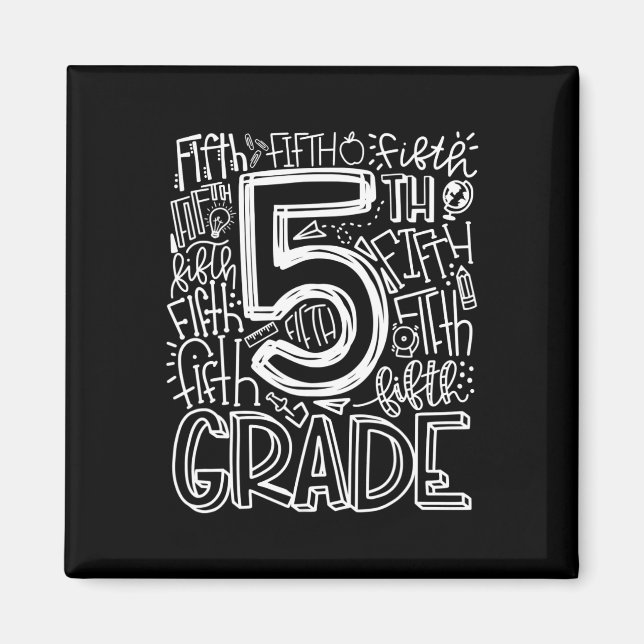 5th Grade Typography Team Fifth Grade Teacher Back Magnet (Front)