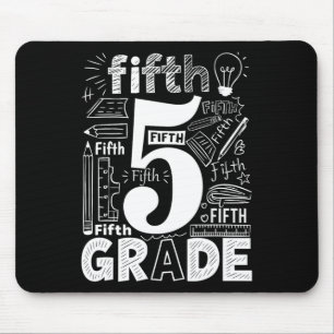 5th Grade Typography Team Fifth Grade Teacher Back Mouse Pad