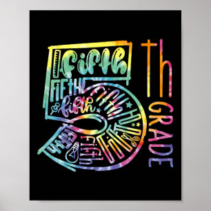 5th Grade Typography Team Fifth Grade Teacher Back Poster