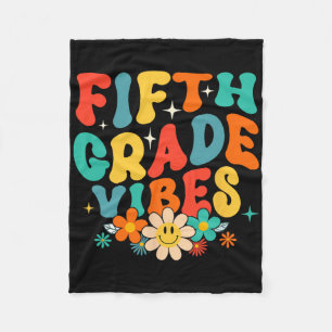 5th Grade Vibes Back To School Retro Fifth Grade T Fleece Blanket