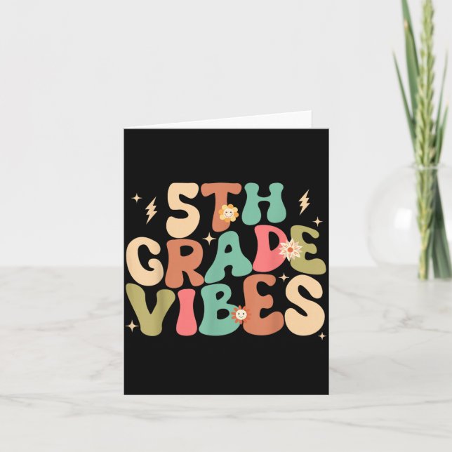 5th Grade Vibes Groovy Back To School Card (Front)