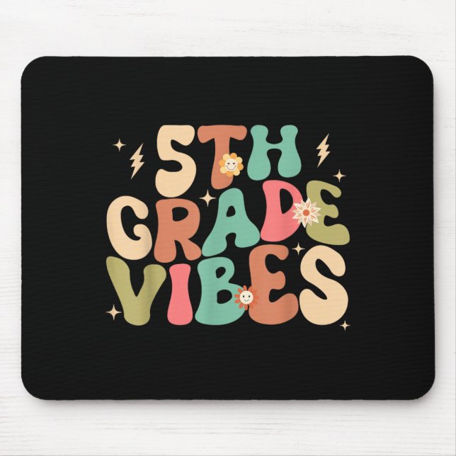 5th Grade Vibes Groovy Back To School Mouse Pad (Front)