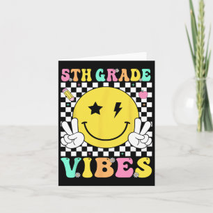 5th Grade Vibes Teacher Kids Fifth Grade Team Back Card