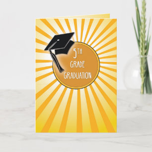 5th Grid Graduation Hat on Sun Card