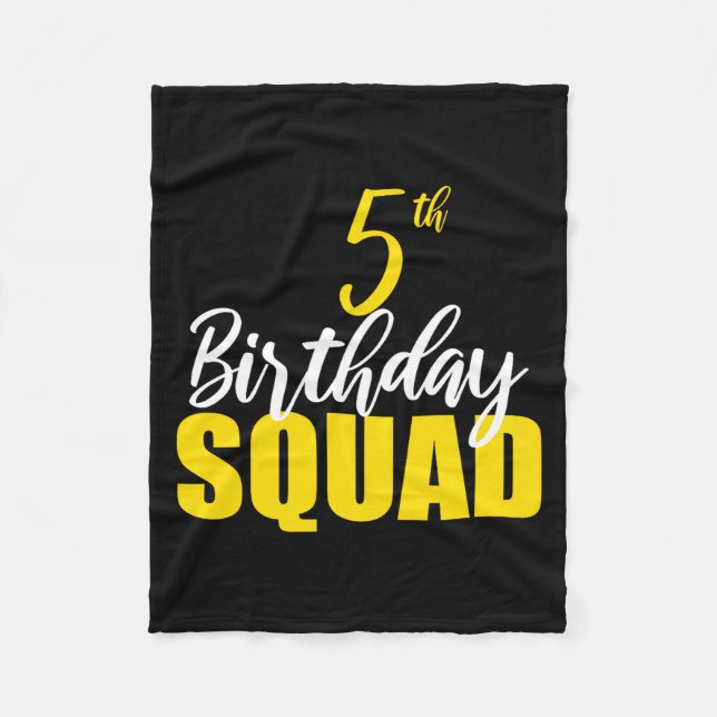 5th Happy Birthday Squad Party Bday Family Group P Fleece Blanket (Front)