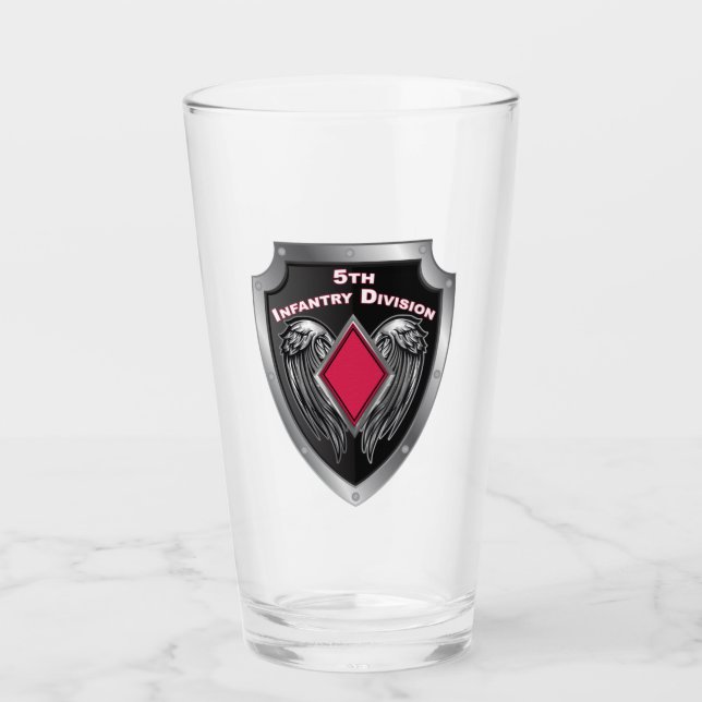 5th Infantry Division Custom Shield Glass (Front)