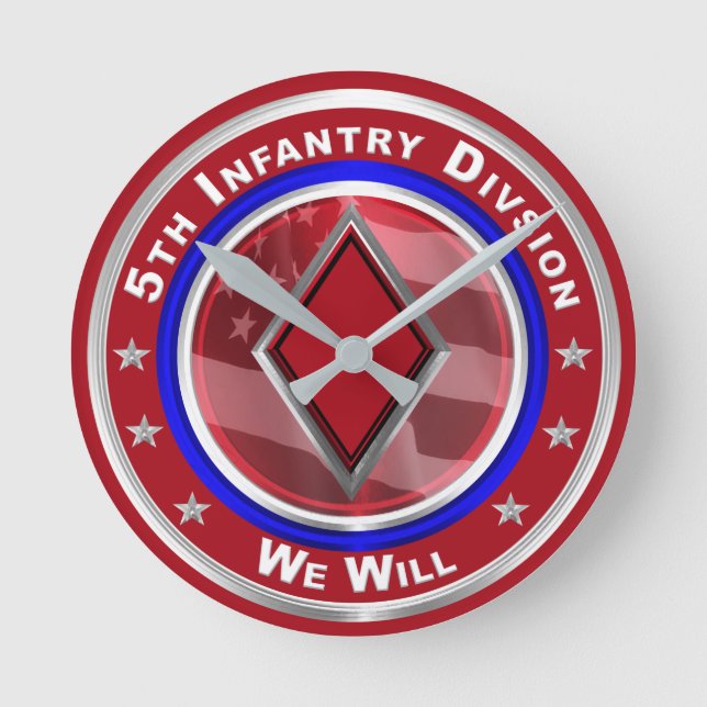 5th Infantry Division Keepsake Round Clock (Front)