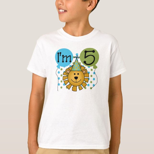 5th Lion Birthday T-Shirt (Front)