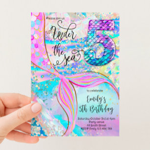 5th Mermaid Birthday Under the Sea Invitation