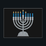 5th Night of Hanukkah Glitter Postcard<br><div class="desc">Hanukkah 2022 will begin in the evening of Sunday 18 December and ends in the evening of Monday 26 December</div>
