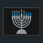 5th Night of Hanukkah Glitter Postcard<br><div class="desc">Hanukkah 2022 will begin in the evening of Sunday 18 December and ends in the evening of Monday 26 December</div>