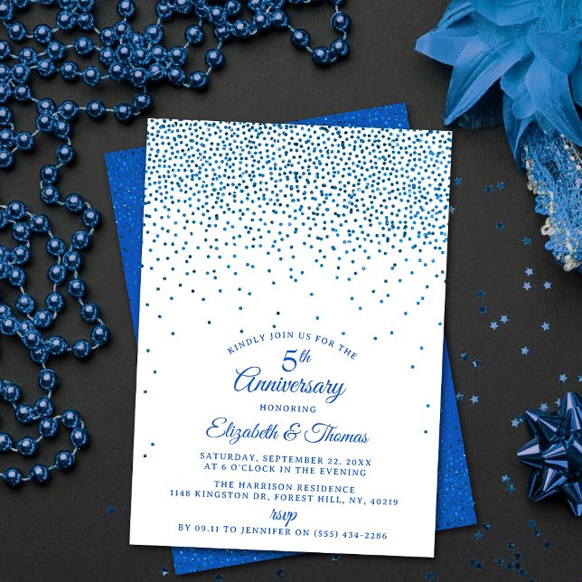 5th Sapphire Wedding Anniversary Invitation (Creator Uploaded)