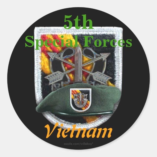 5th Special forces Green Berets flash nam Sticker (Front)