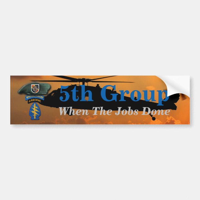 5th Special Forces Green Berets Group SF SFG SOF Bumper Sticker (Front)