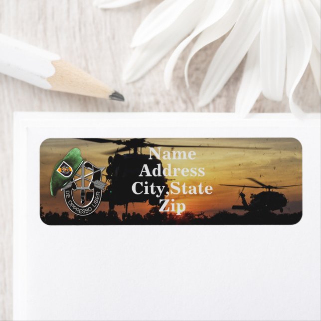 5th Special Forces Green Berets  Return Address Label (Insitu)