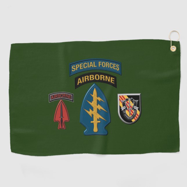 5th Special Forces Group (Airborne) Patch Design Golf Towel (Horizontal)