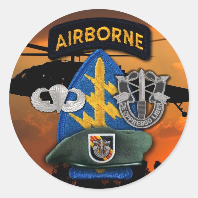 5th Special Forces Group Green Berets SFG SF Vets Classic Round Sticker (Front)