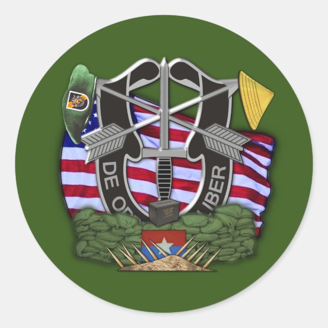 5th Special Forces Group Green Berets Vietnam  Classic Round Sticker (Front)