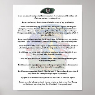 5th special forces group veterans vets creed print