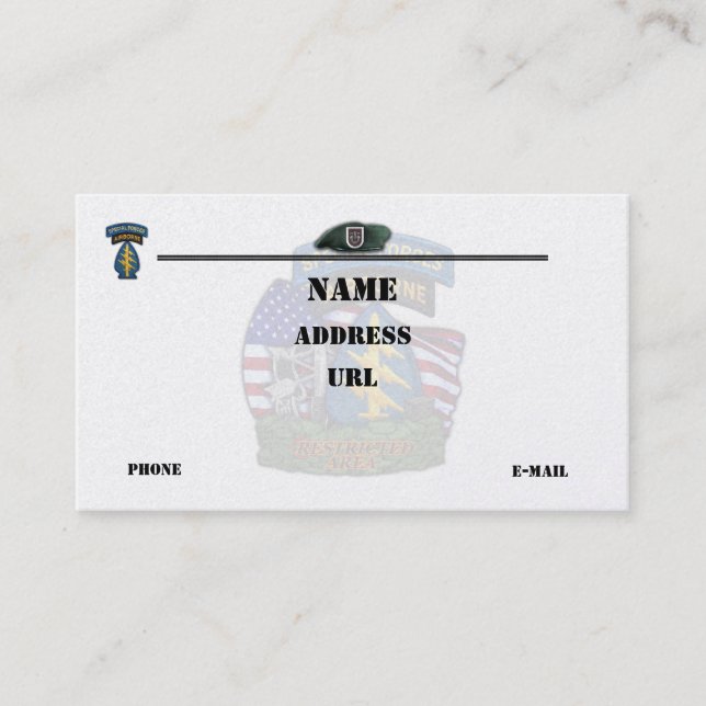 5th special forces patch flash business Card (Front)