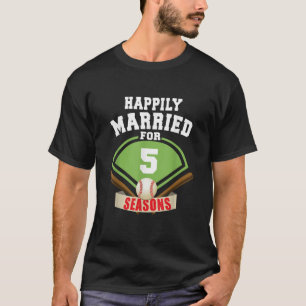 5th Wedding Anniversary Baseball Couple T-Shirt