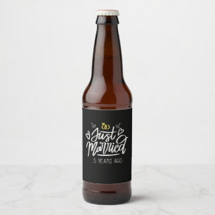 5th Wedding Anniversary Beer Bottle Label