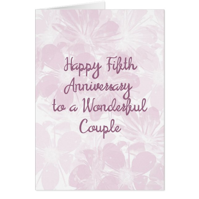 5th Wedding Anniversary Card Lavender Flowers (Front)