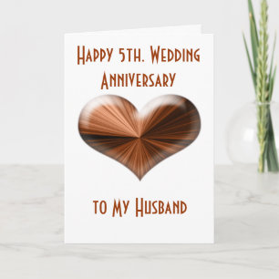 5th. Wedding Anniversary Card to Husband and Wife