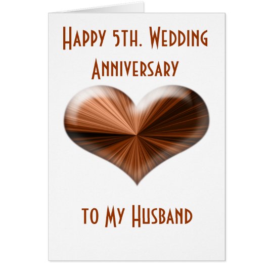 5th. Wedding Anniversary Card to Husband and Wife