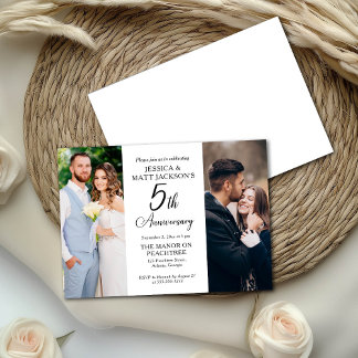 5th Wedding Anniversary Celebration Then and Now Invitation
