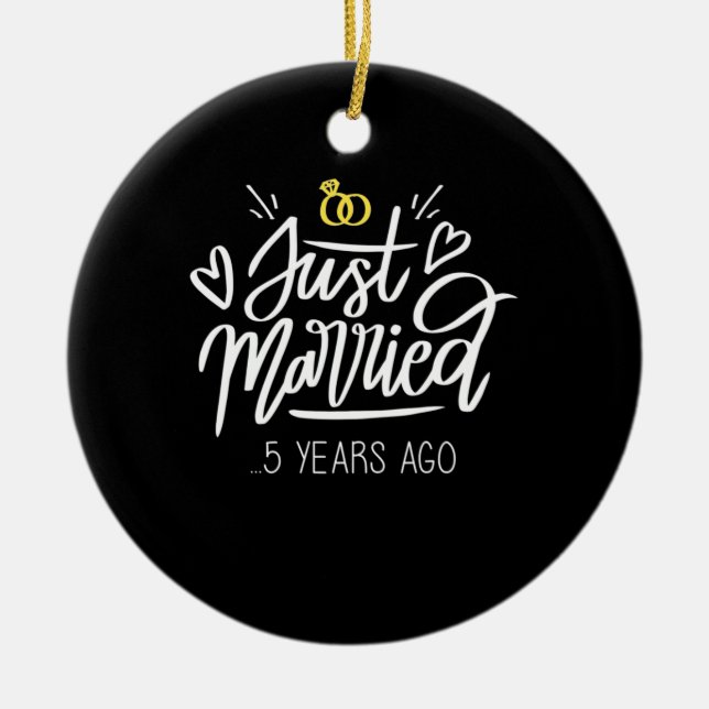 5th Wedding Anniversary Ceramic Ornament (Front)