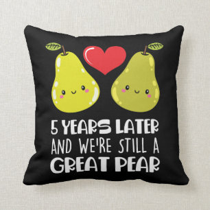5th Wedding Anniversary Gift Married Couple Pear Cushion