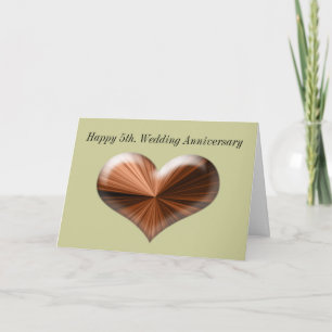5th Wedding Anniversary Greeting Card with verse