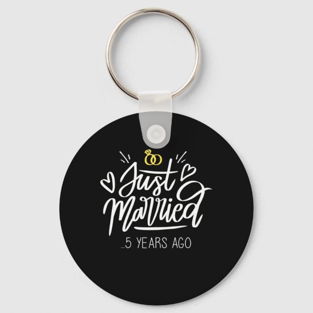 5th Wedding Anniversary Key Ring (Front)